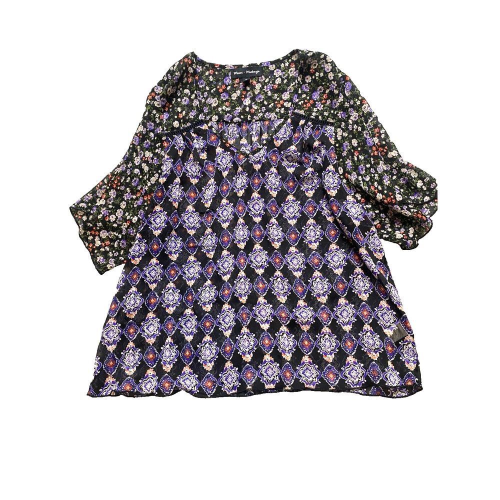 Mason & Mackenzie Shirt Womens Small Oversized Boxy Boho‎ Hippie Peasant Ladies